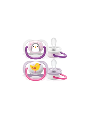 SUCETTE  0-6  MOIS FILLE COLLECTION ANIMALS PACIFIER (2 PIECES)