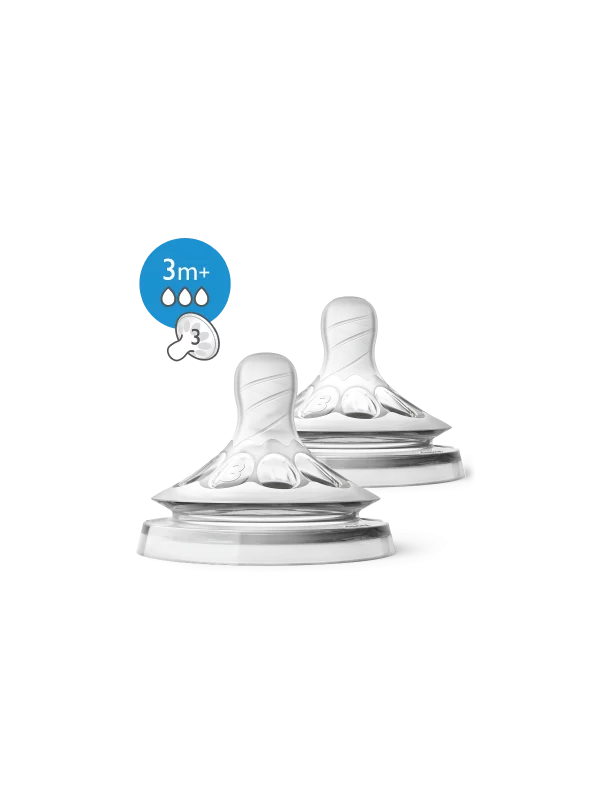 TETINE NATURAL 3 M et + ( 2pcs) Débit moyen