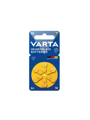 PILE AUDITIVE VARTA 10 BLI 6
