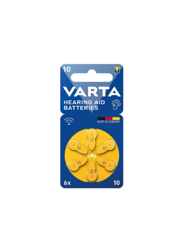 PILE AUDITIVE VARTA 10 BLI 6
