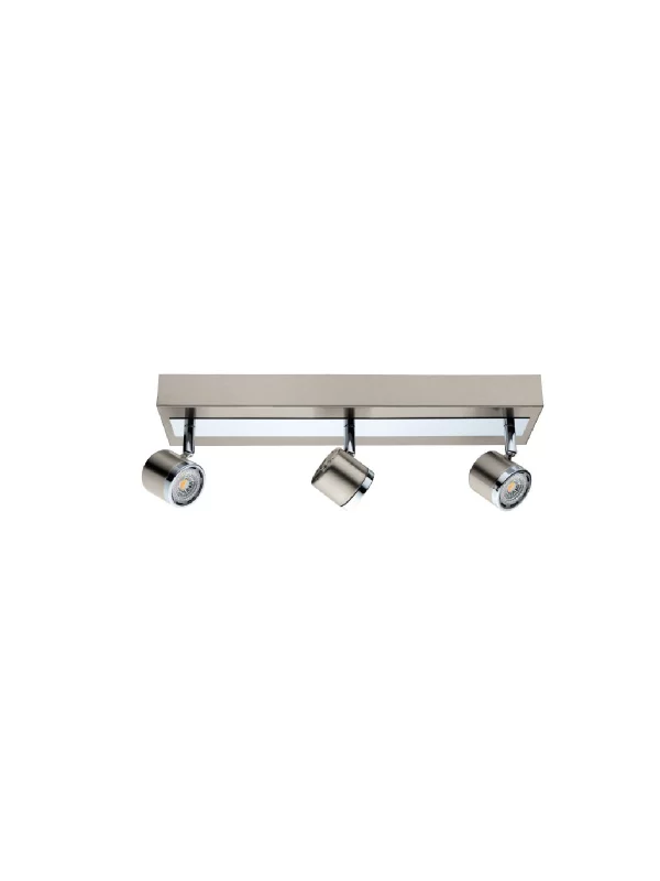Spot PIERINO steel, satin nickel, chrome 3x3,3W